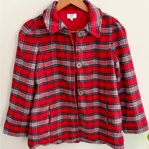 Crown & Ivy Kids Red Checkered Pea Coat